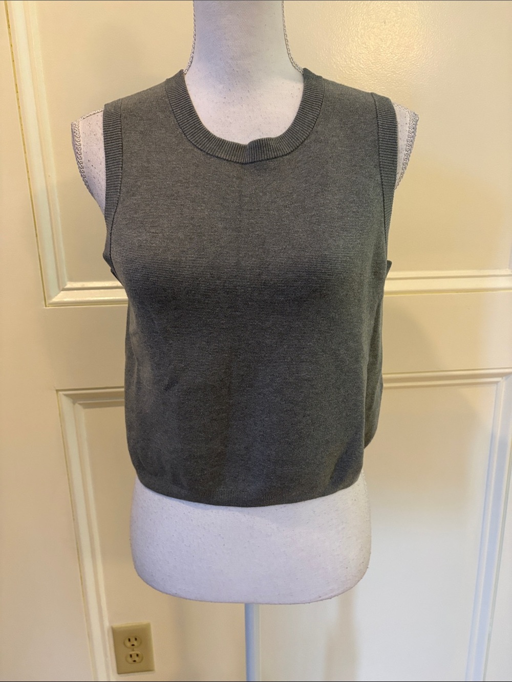 J. Crew Charcoal Gray Sleeveless Knit Tank